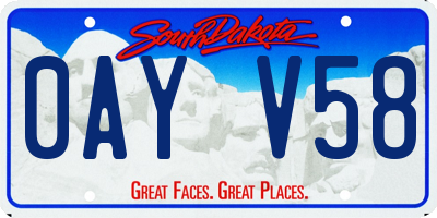 SD license plate 0AYV58