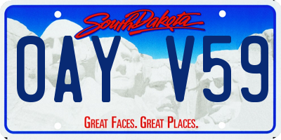 SD license plate 0AYV59