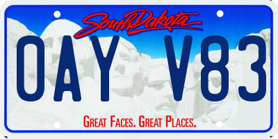 SD license plate 0AYV83