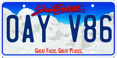 SD license plate 0AYV86