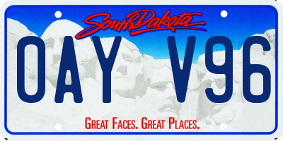 SD license plate 0AYV96
