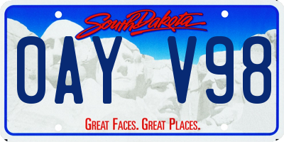 SD license plate 0AYV98