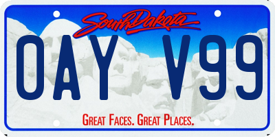 SD license plate 0AYV99