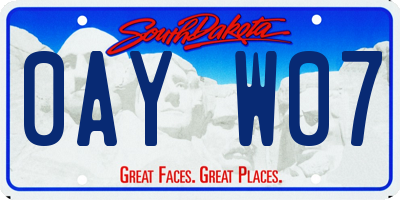 SD license plate 0AYW07