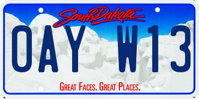 SD license plate 0AYW13