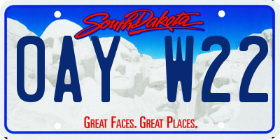 SD license plate 0AYW22