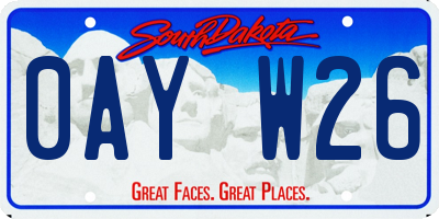 SD license plate 0AYW26