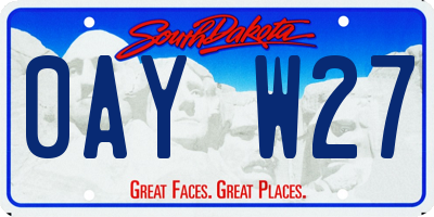 SD license plate 0AYW27