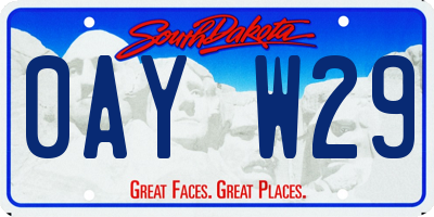 SD license plate 0AYW29