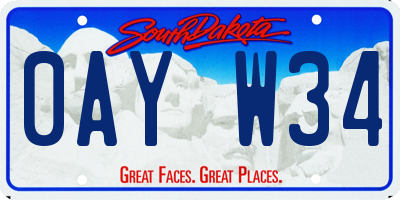 SD license plate 0AYW34