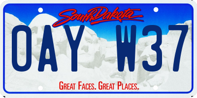 SD license plate 0AYW37