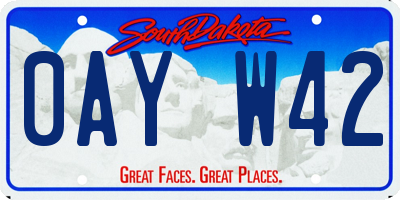 SD license plate 0AYW42