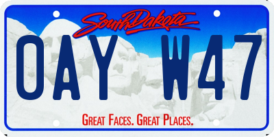 SD license plate 0AYW47