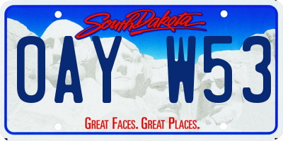 SD license plate 0AYW53