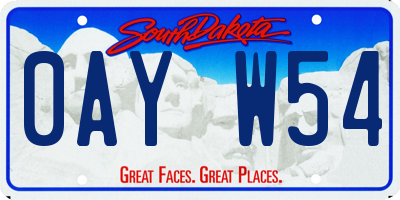 SD license plate 0AYW54