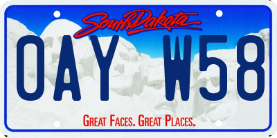 SD license plate 0AYW58