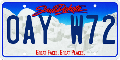 SD license plate 0AYW72