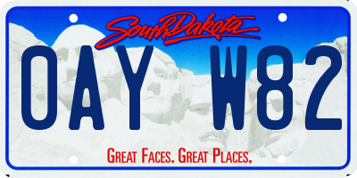 SD license plate 0AYW82