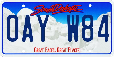 SD license plate 0AYW84