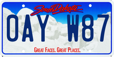 SD license plate 0AYW87