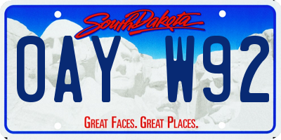 SD license plate 0AYW92