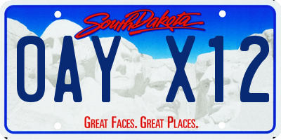 SD license plate 0AYX12