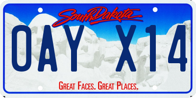 SD license plate 0AYX14