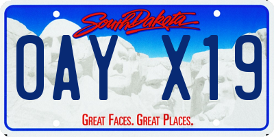 SD license plate 0AYX19