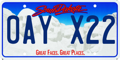 SD license plate 0AYX22