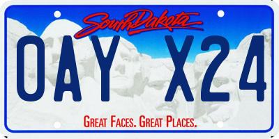 SD license plate 0AYX24