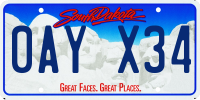 SD license plate 0AYX34