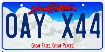 SD license plate 0AYX44