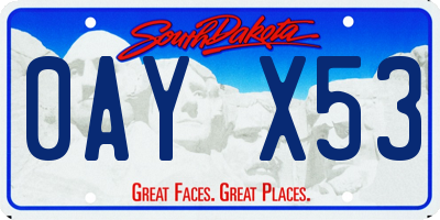 SD license plate 0AYX53