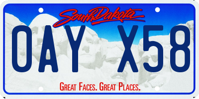 SD license plate 0AYX58
