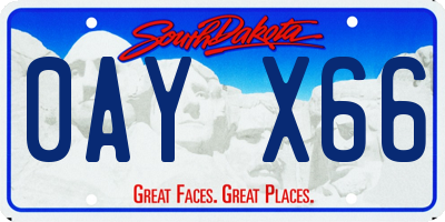 SD license plate 0AYX66