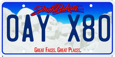 SD license plate 0AYX80