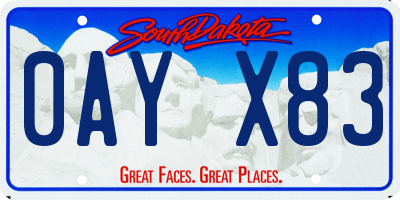 SD license plate 0AYX83