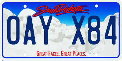 SD license plate 0AYX84
