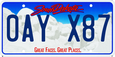 SD license plate 0AYX87