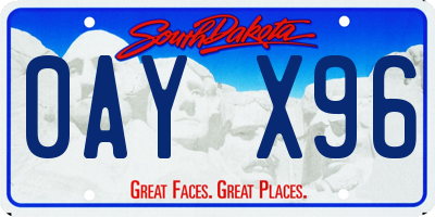 SD license plate 0AYX96