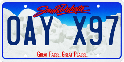 SD license plate 0AYX97