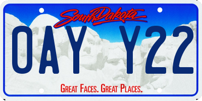 SD license plate 0AYY22