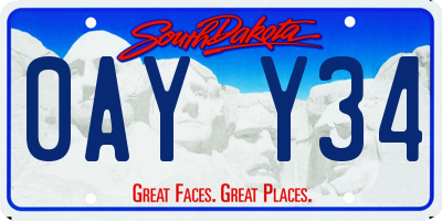 SD license plate 0AYY34