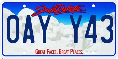 SD license plate 0AYY43