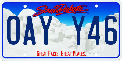 SD license plate 0AYY46