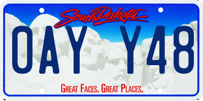 SD license plate 0AYY48