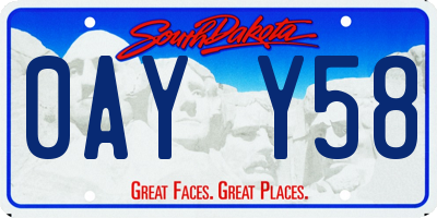 SD license plate 0AYY58