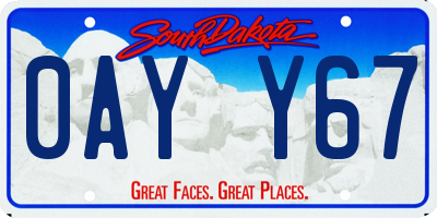 SD license plate 0AYY67