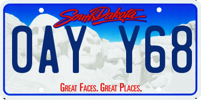 SD license plate 0AYY68