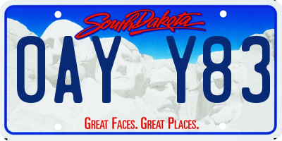 SD license plate 0AYY83